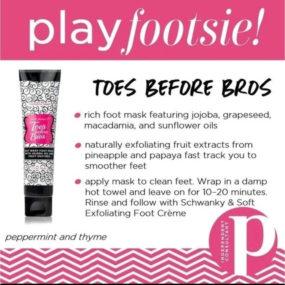 Perfectly Posh Toes Before Bros Hot Wrap Foot‎ Mask 2 Oz Tube Retired